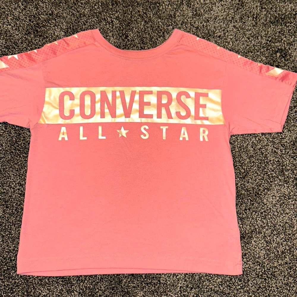 Girls Size Large Converse Brand Pink Tee Boyfriend Fit